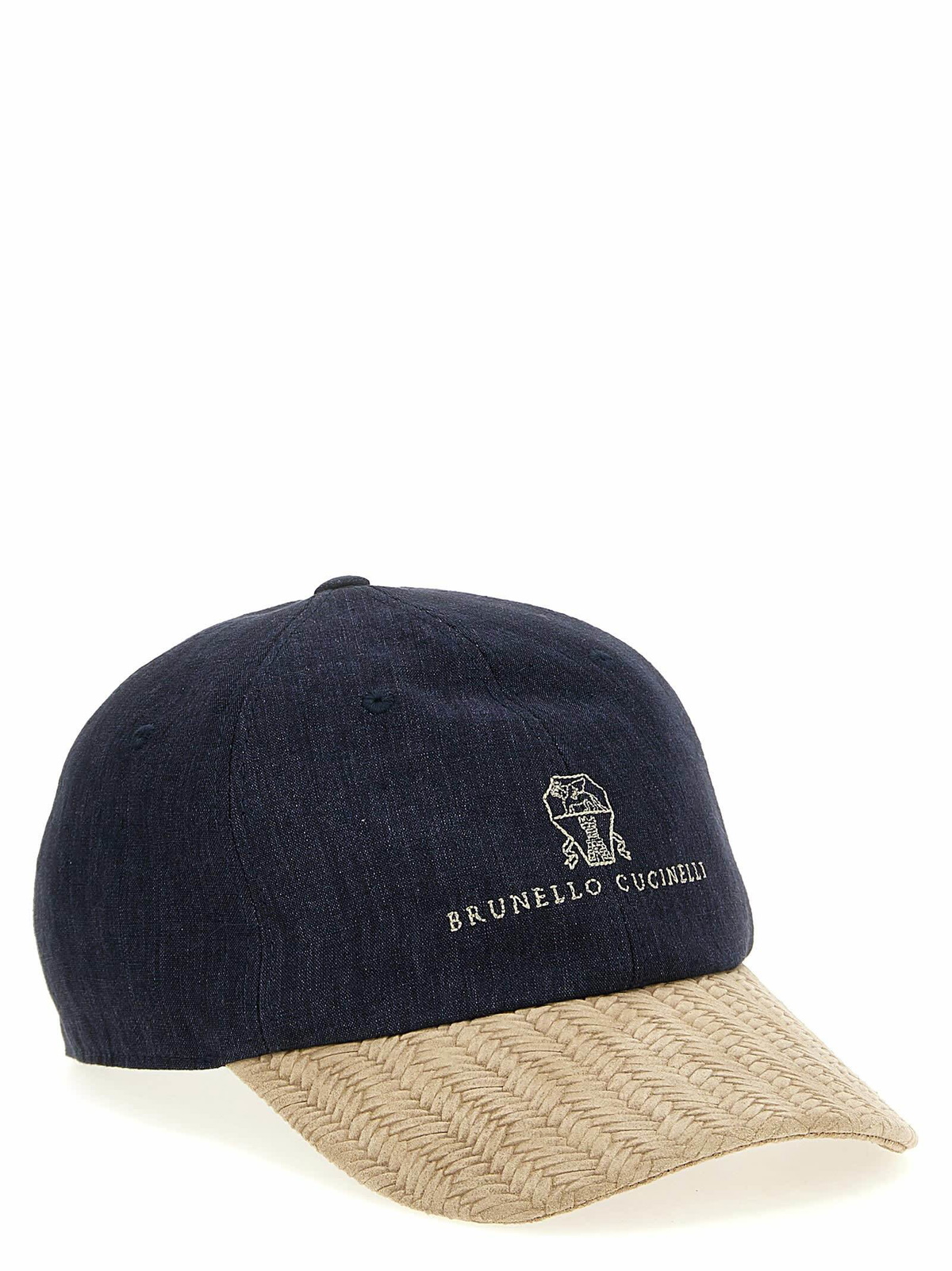 BRUNELLO CUCINELLI 刺繍キャップ ネイビー/ベージュ Brunello Cucinelli Logo Embroidery Cap Brunello Cucinelli