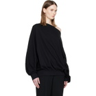 MM6 Maison Margiela Black Long-Sleeved Asymmetric Top