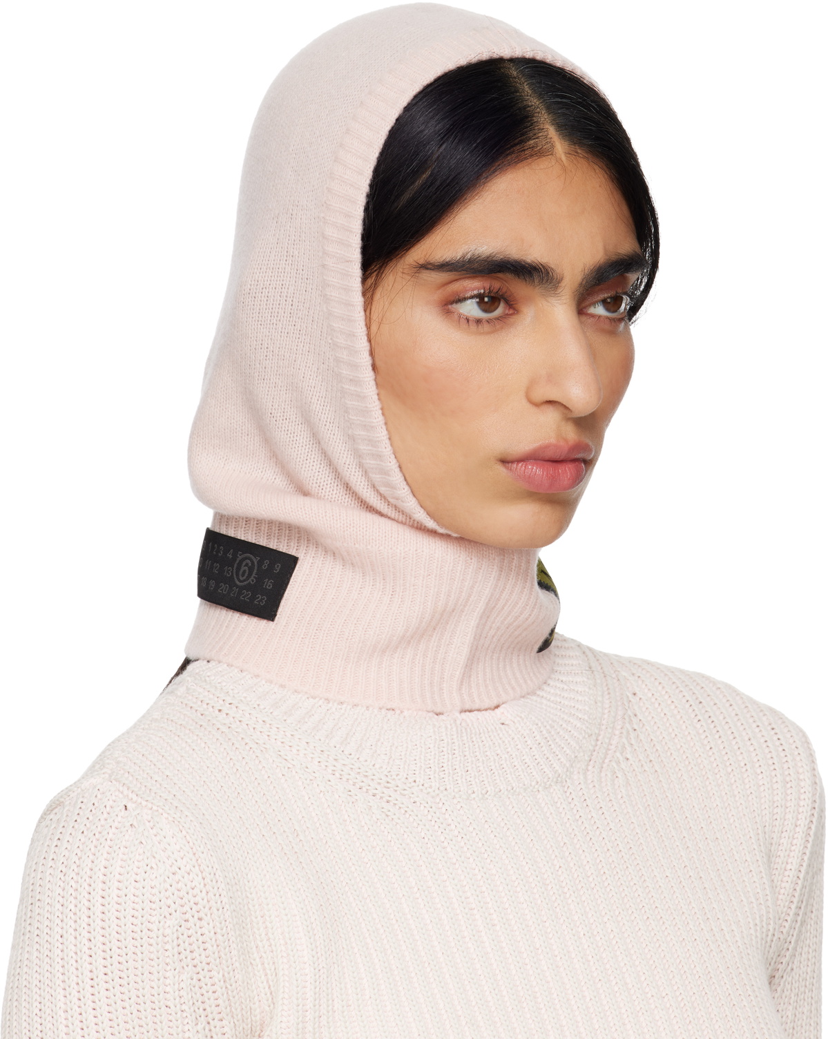 MM6 Maison Margiela Pink Access Labels Story Gauge 7 Balaclava