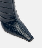 Amina Muaddi Mona croc-effect leather knee-high boots
