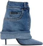 Dolce&Gabbana Blue Patchwork Denim Boots