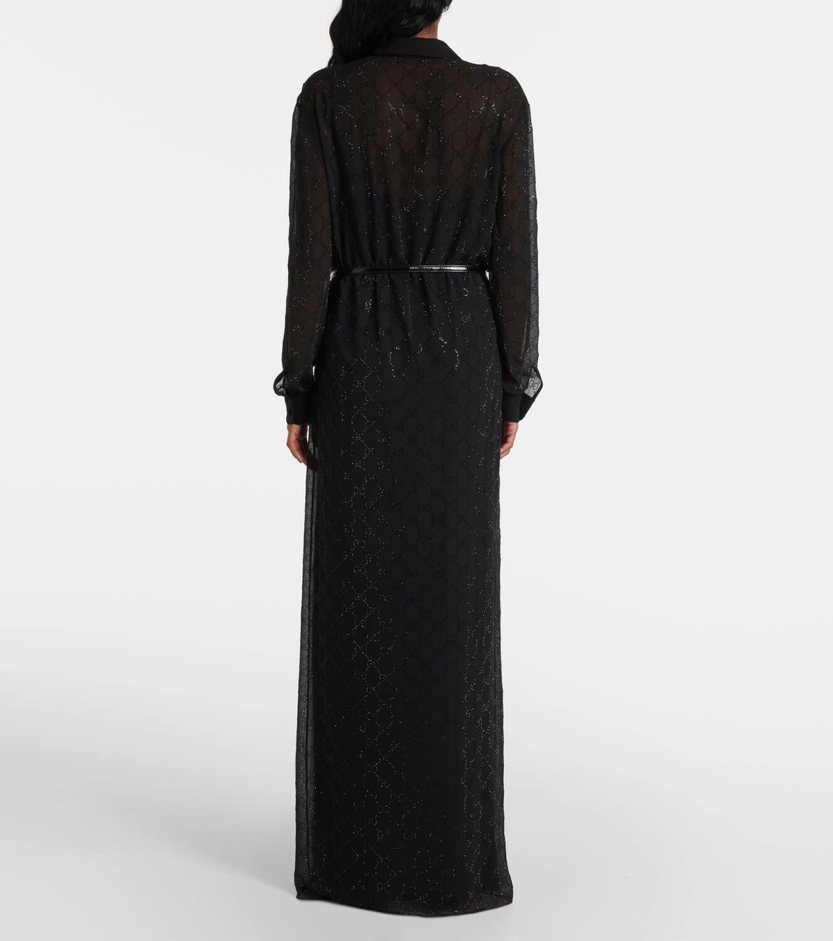 Gucci GG Crystal silk maxi dress