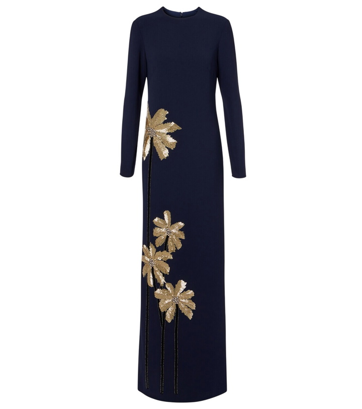 Photo: Costarellos Nevina crystal-embellished crêpe gown