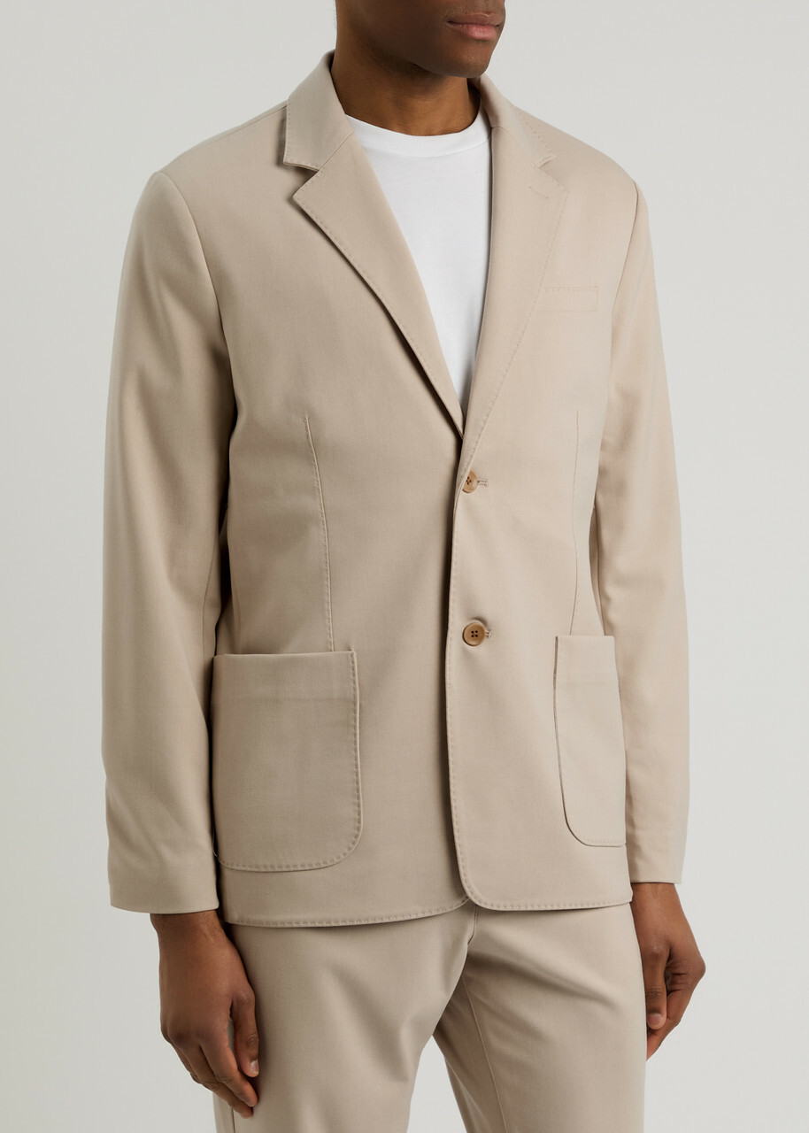 Paige McMillan Jersey-twill Blazer Ecru