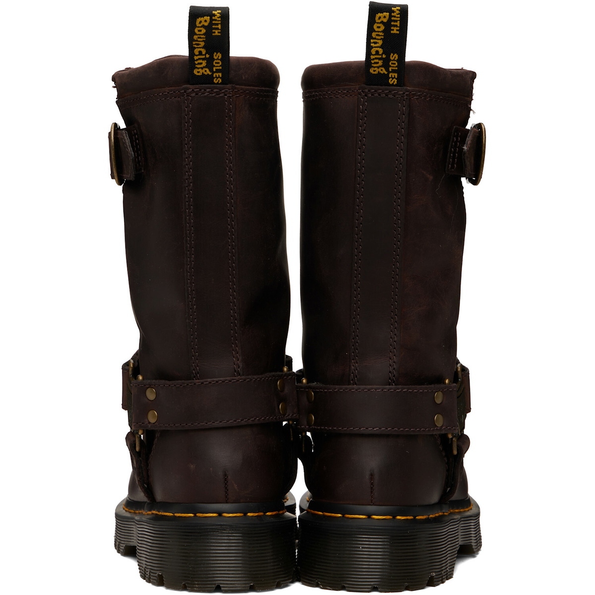Dr. Martens Brown Anistone Hi Leather Biker Boots