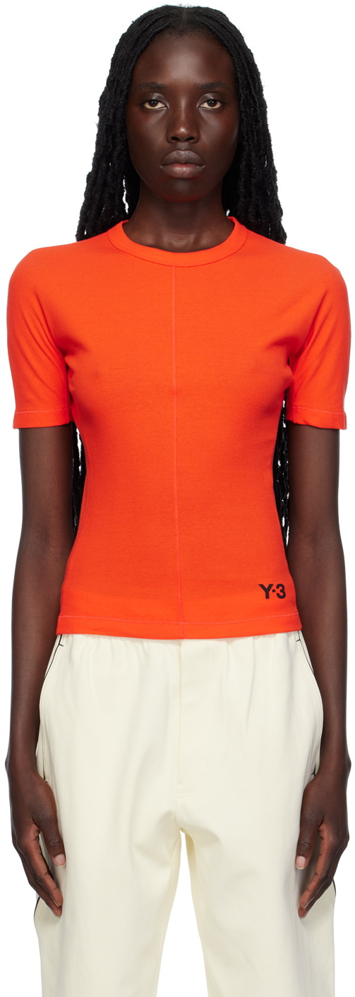 Y-3 Orange Fitted T-Shirt Y-3 Y-3 Orange Fitted T-Shirt Y-3