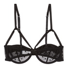 Fleur du Mal Black Dot Lace Balconette Bra