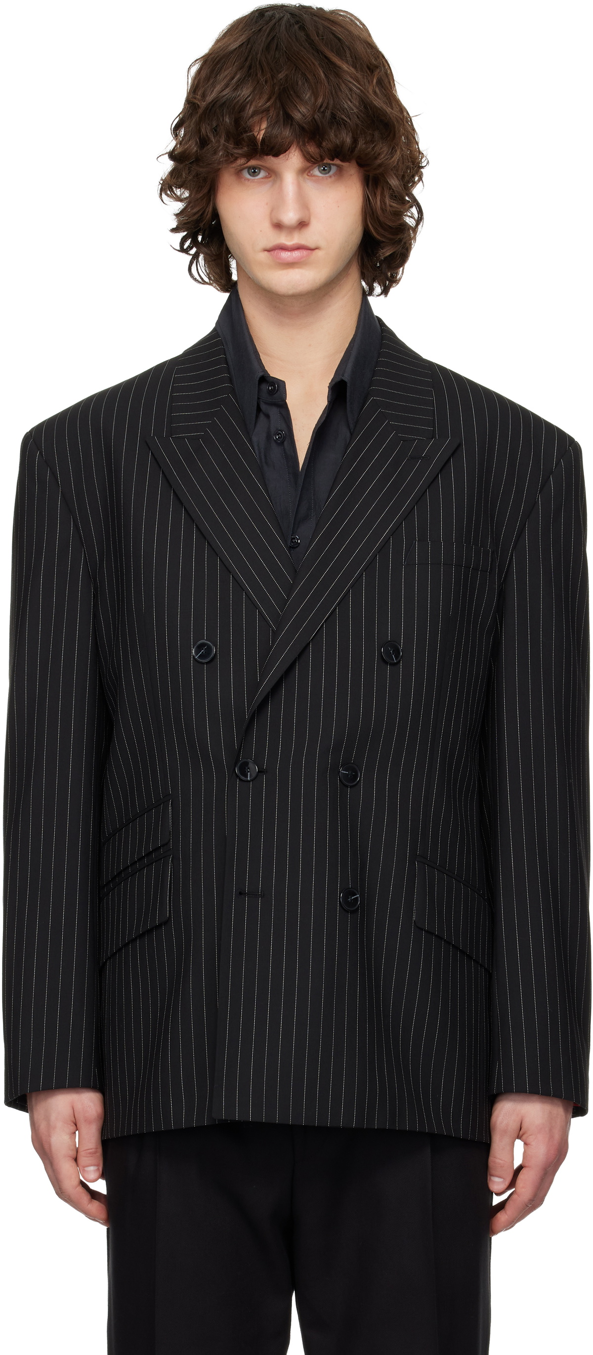 Hugo Black Oversized-Fit Blazer