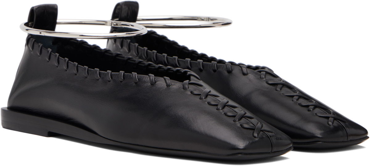 Jil Sander Black Ring Ballerina Flats
