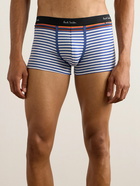 Paul Smith - Striped Stretch Organic Cotton-Jersey Boxer Briefs - Blue