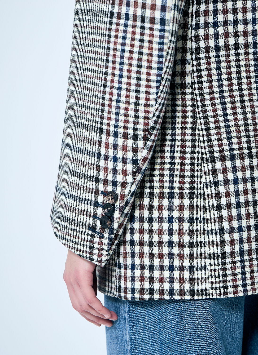 Bottega Veneta Structured Check-Cotton Blazer