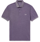 Ermenegildo Zegna - Contrast-Tipped Logo-Embroidered Cotton-Piqué Polo Shirt - Purple