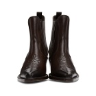 Dsquared2 Brown Embroidered Cowboy Boots