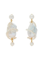 Completedworks Carvings Pearl-embellished 18kt Gold Vermeil Drop Earrings - One Size