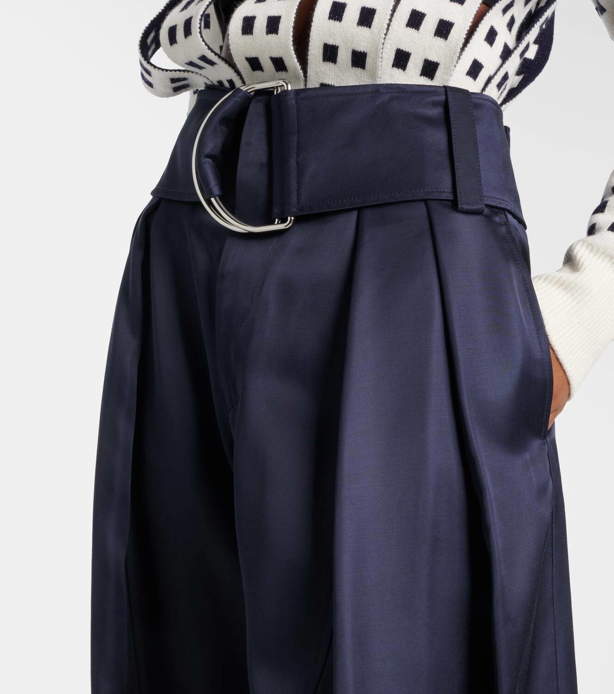 JW Anderson Belted high-rise barrel-leg pants