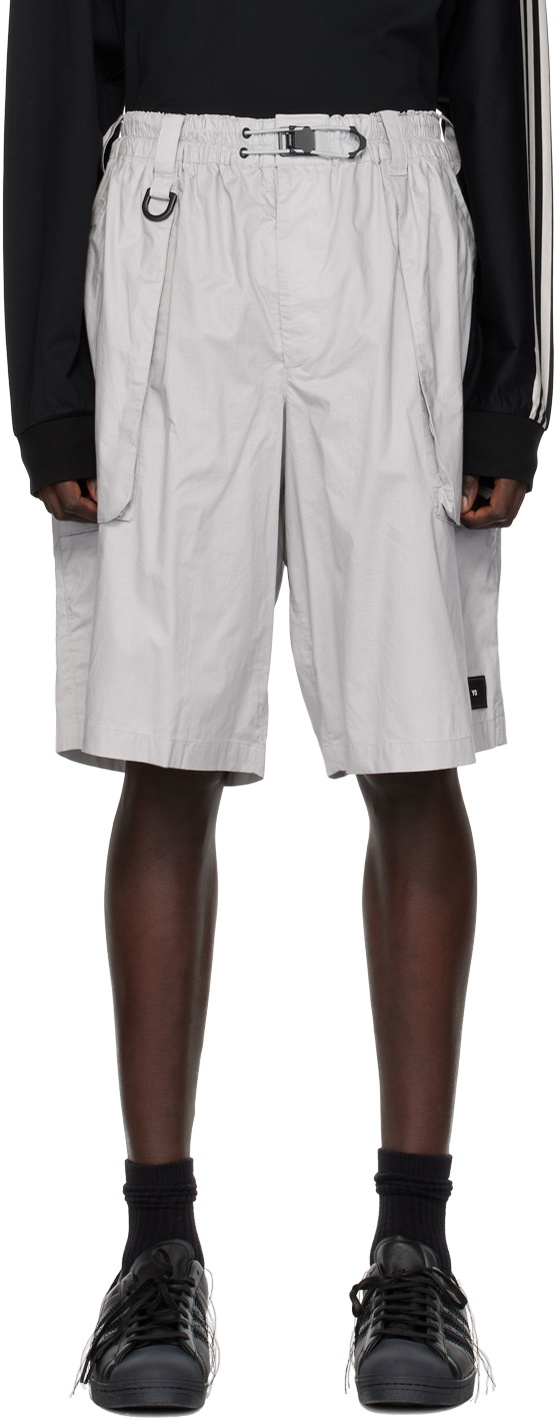 Y-3 Khaki Canvas Workwear Shorts Y-3