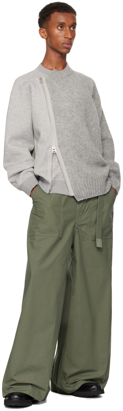 sacai Gray Zip Sweater Sacai