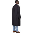 Off-White Navy Wool Volume Coat