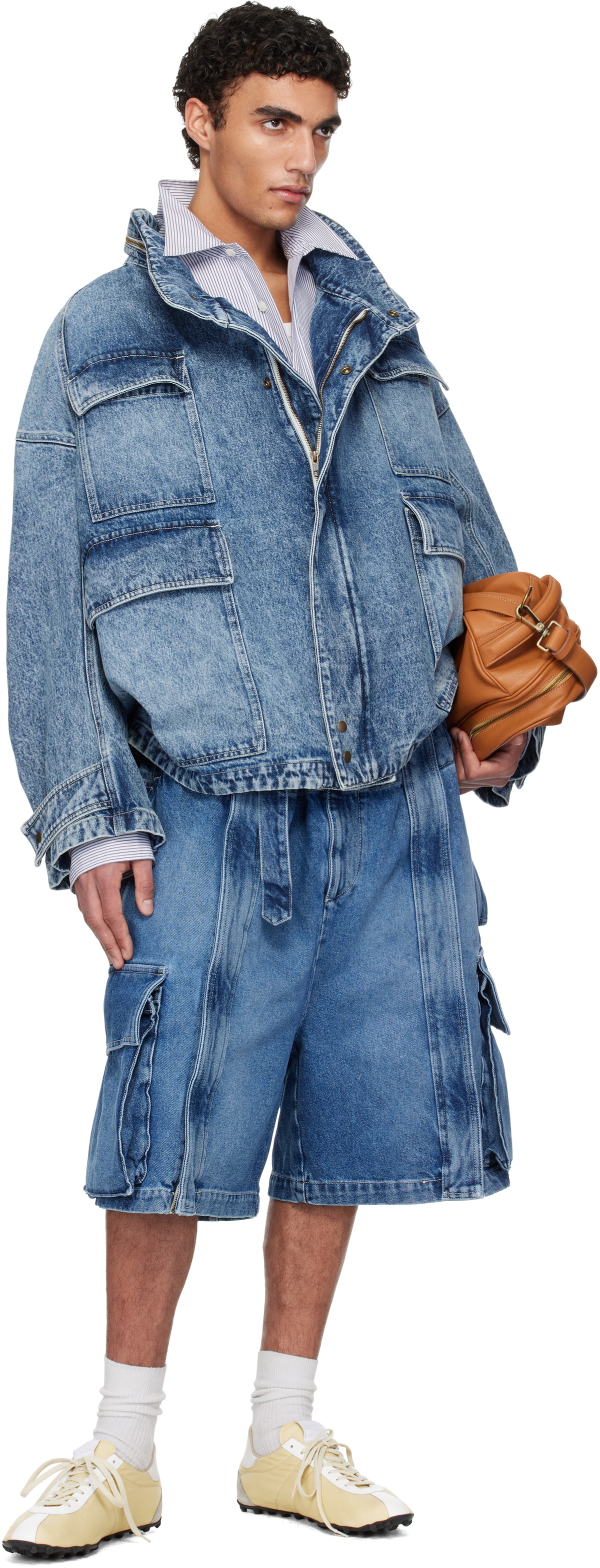 Hed Mayner Blue Flap Pocket Denim Jacket