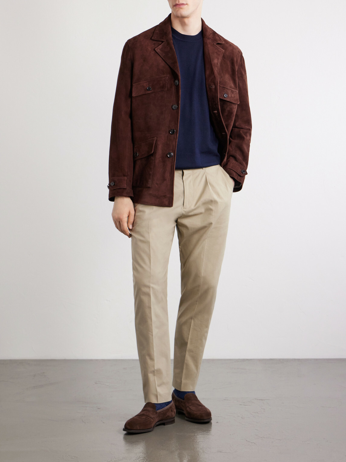 Paul Smith - Straight-Leg Pleated Organic Cotton-Twill Trousers - Brown