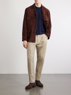 Paul Smith - Straight-Leg Pleated Organic Cotton-Twill Trousers - Brown