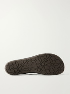 LOEWE - Paula's Ibiza Rio Raffia-Trimmed Suede Loafers - Brown