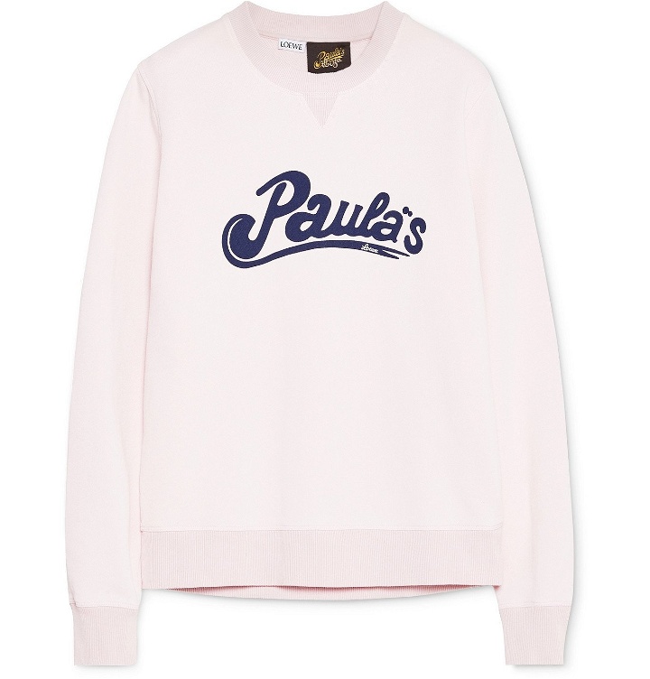 Photo: Loewe - Paula's Ibiza Logo-Print Cotton-Jersey Sweatshirt - Pink