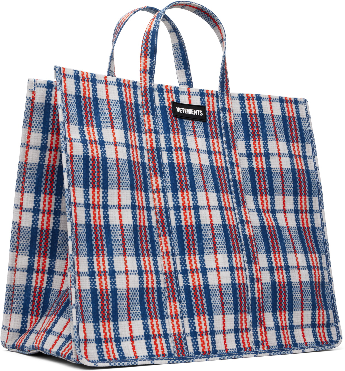 VETEMENTS Blue Barbes Shopper Tote