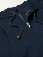 Brunello Cucinelli - Cotton-Blend Jersey Drawstring Shorts - Blue