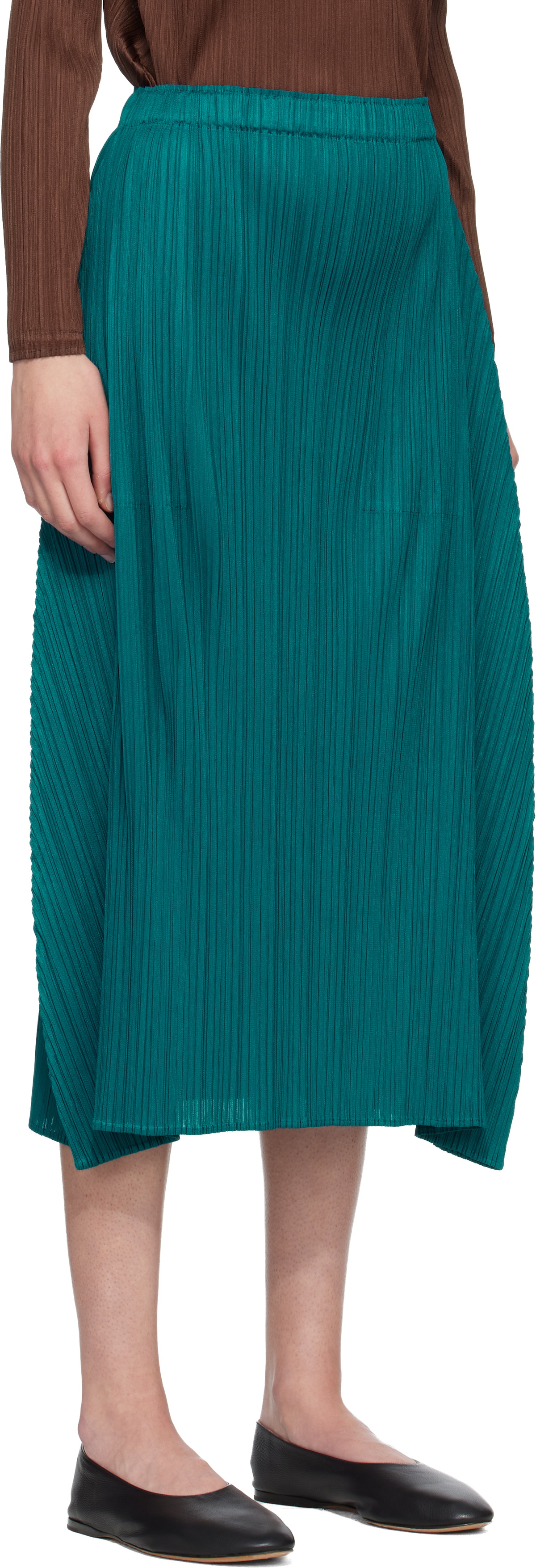 PLEATS PLEASE ISSEY MIYAKE Blue Monthly Colors October Maxi Skirt