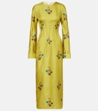 Marni Floral silk midi dress