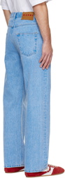 Marni Blue Organic Denim Wide-Leg Jeans