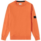 C.P. Company Men's Arm Lens Crew Sweat in Harvest Pumpkin