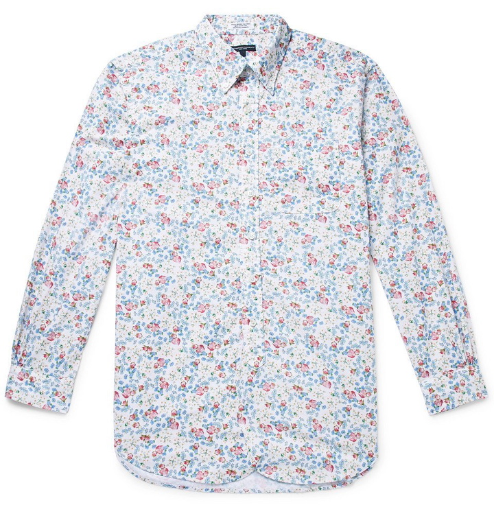 Photo: Engineered Garments - Floral-Print Cotton-Poplin Shirt - Light blue