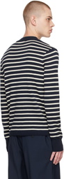 AMI Alexandre Mattiussi Navy Embroidered Sweater