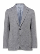 J. Mueser - Waverly Herringbone Linen and Wool-Blend Blazer - Blue