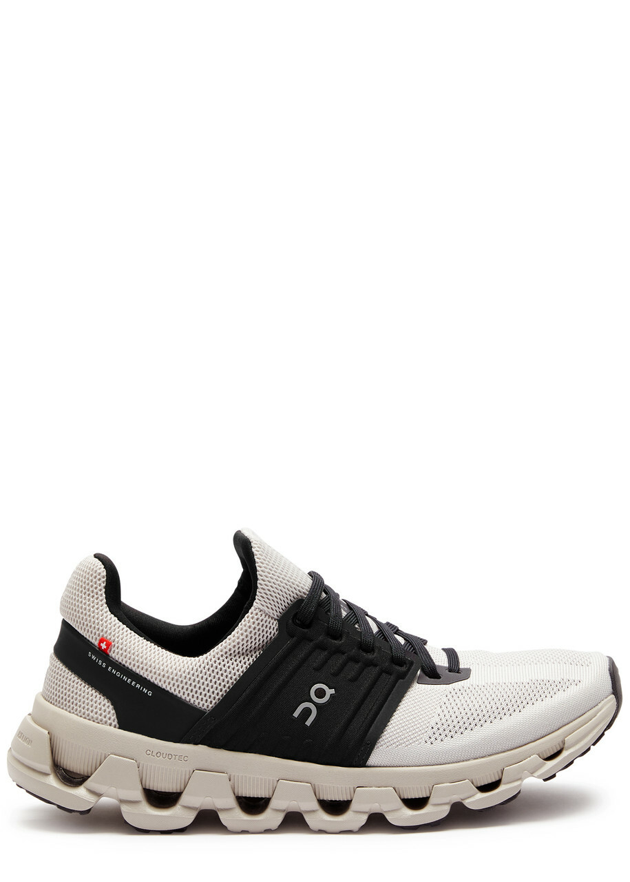 ON Cloudswift 3 Panelled Mesh Sneakers White And Black