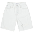 Calvin Klein Women's Bermuda Mum Denim Short in Denim Light