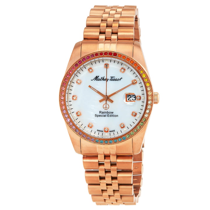 Photo: Mathey-Tissot Mathy Rainbow Quartz White Dial Unisex Watch H809PQI