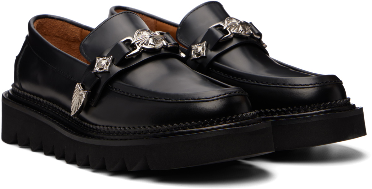 Toga Virilis Black Leather Loafers