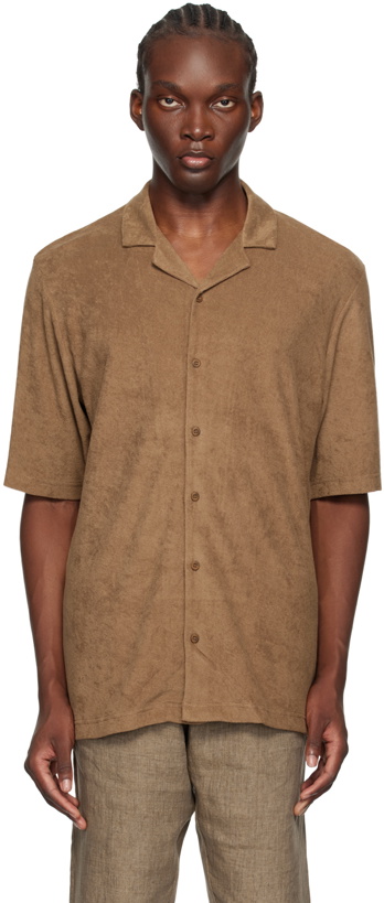 Photo: Sunspel Brown Towelling Shirt