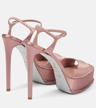 Rene Caovilla Embellished satin platform sandals