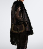 Etro Pony Medium studded suede shoulder bag