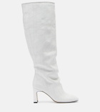 Souliers Martinez Roberta woven leather knee-high boots
