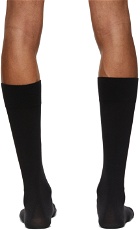 Wolford Black Cotton Knee-High Socks