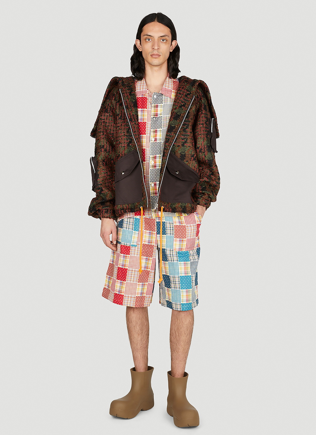 (Di)vision Patchwork Check Shorts