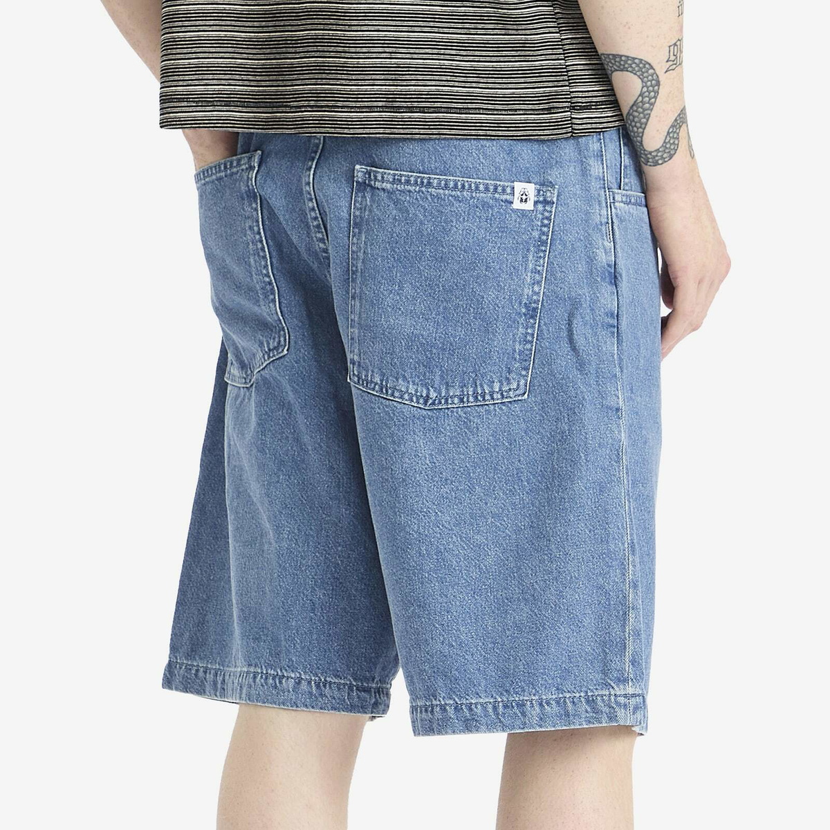 Edwin Men's Denim Worker Shorts in Blue light stone washed