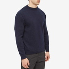 Albam Men's Boiled Wool Crew Neck Knit in Navy