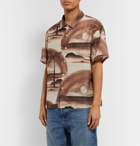 Stüssy - Camp-Collar Printed Voile Shirt - Brown
