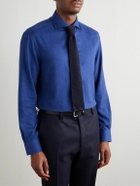 Brunello Cucinelli - Herringbone Cotton and Lyocell-Blend Shirt - Blue